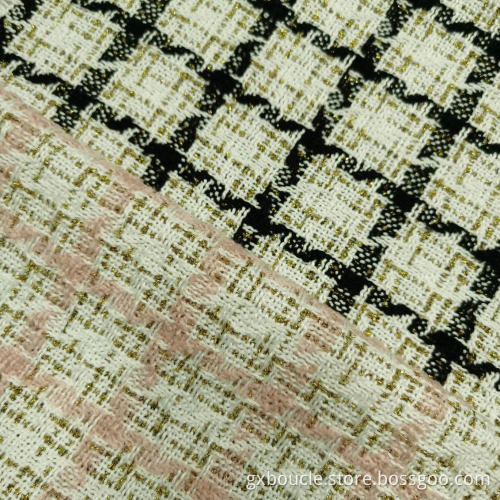 Boucle Vogue Plaid design with lurex fabric